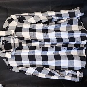 H&M Black and White Plaid Men's Shirt
